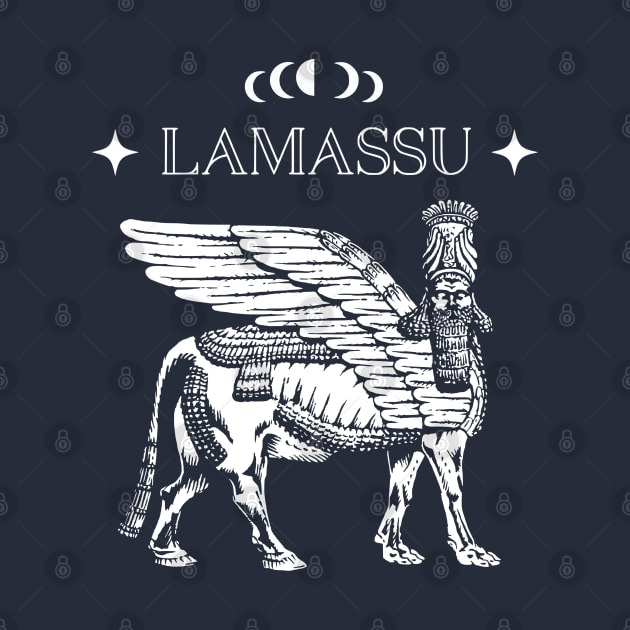 Lamassu Illustration V2 (white print) by CreatorJ