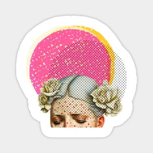 Polka Dot Lady Face Magnet