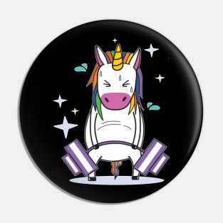 Unicorn Weightlifting T shirt Deadlift Fitness Gym Tee Pin