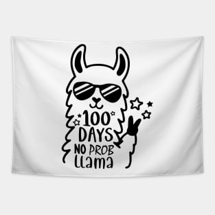 Funny 100 Days of School, No Prob Llama 100 days smarter Tapestry