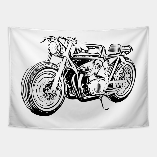 Cafe racer motorcycle Tapestry by liiwii