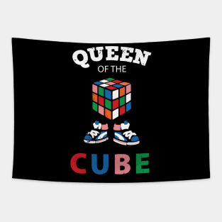 Queen Of The Cube Rubik's Rubiks Cube Rubik Cube Retro Colorful son Cube Game math kids gift Fun Gift for Cuber Spinning Rubix Tapestry