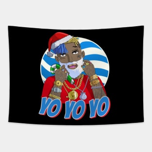 Black Santa Claus Gangster Christmas Tapestry