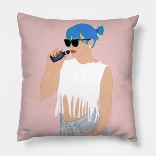 Vape girl color art Pillow