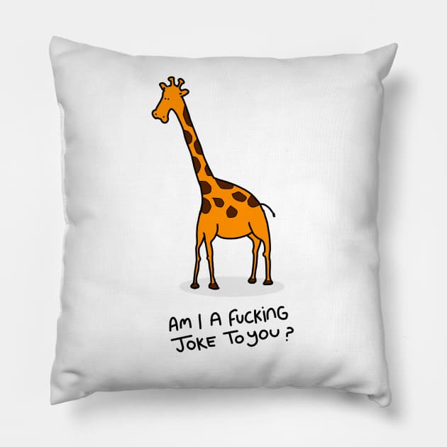 Grumpy Giraffe Pillow by grumpyanimals