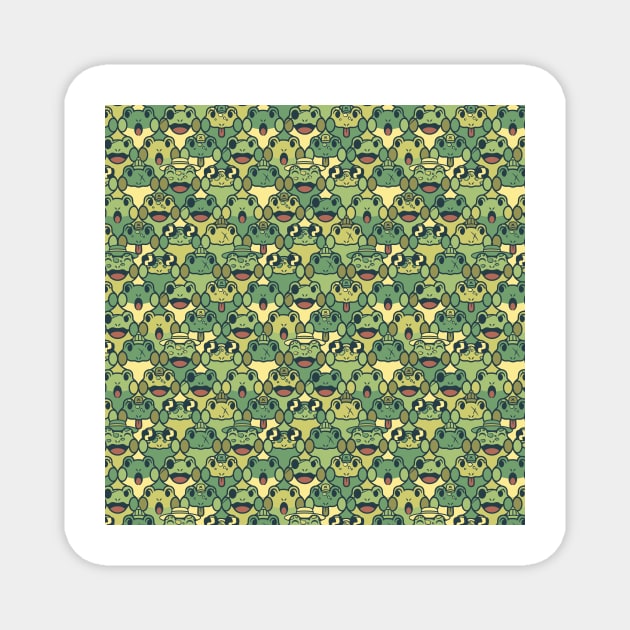 Frog Army Pattern by Tobe Fonseca Magnet by Tobe_Fonseca