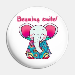 Beaming smile elephant Pin