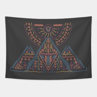 Boho Mountains Lines and Shapes Tapestry