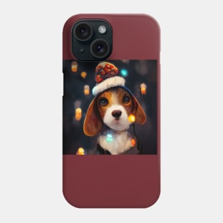 Christmas Beagle - Cute Dog On a Winter Christmas Day Phone Case