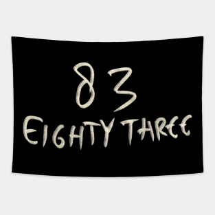 Hand Drawn Letter Number 83 Eighty Three Tapestry