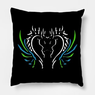 Mythological Serpent Horned Dragon Pillow