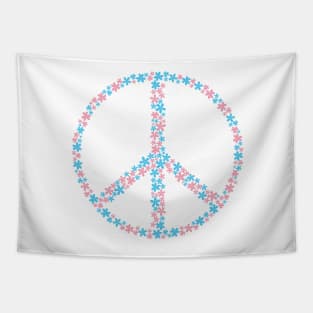 Floral Peace Sign - Discreet Trans Pride Tapestry