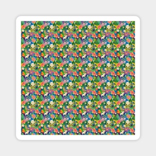 Tropical Hawaiian Flowers Pattern Magnet