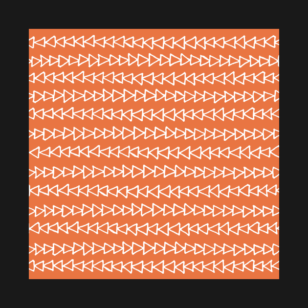 Triangles Pattern Rust Orange and White by dreamingmind