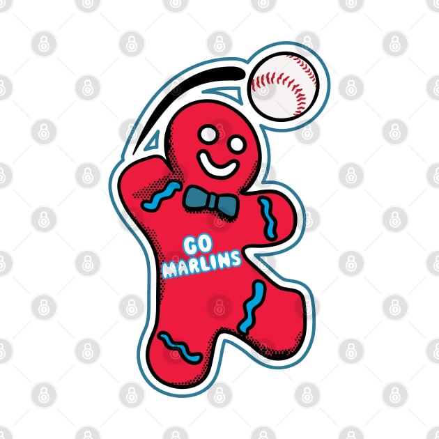 Miami Marlins Gingerbread Man by Rad Love