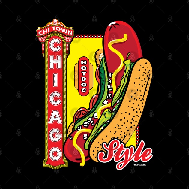 Chicago Style Hot Dog Lover by eShirtLabs