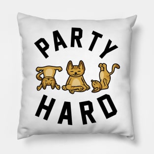 Party Hard Funny Yoga Pillow