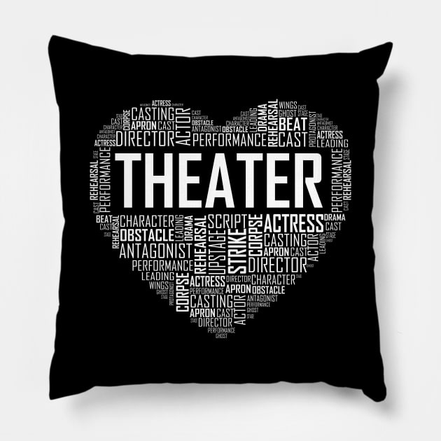 Love Theater Heart Pillow by LetsBeginDesigns