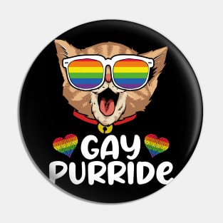 Gay Purride Gay Pride Cat Pin
