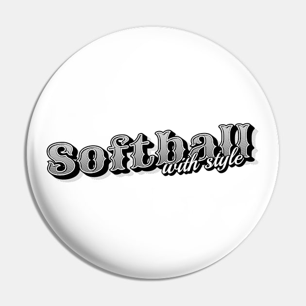 Softball With Style - Vintage Pin by PureJoyCraft