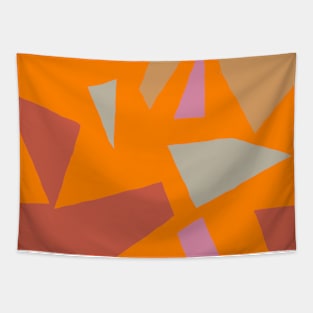 Orange tangerine abstract contemporary art design Tapestry