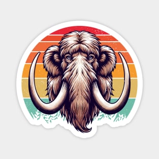 Retro vintage Woolly Mammoth Magnet