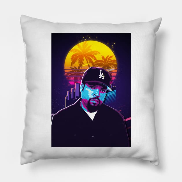 retro 80s ice cube Pillow by bahullah_art