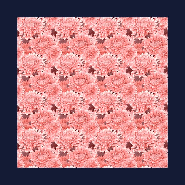 Illustrated Chrysanthemum - Pink Floral Pattern by Not Art Designs