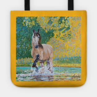 A horse splashing in water Tote