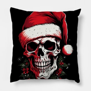 santa skull scary christmas design Pillow