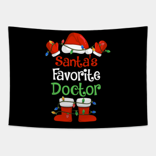 Santa's Favorite Doctor Funny Christmas Pajamas Tapestry