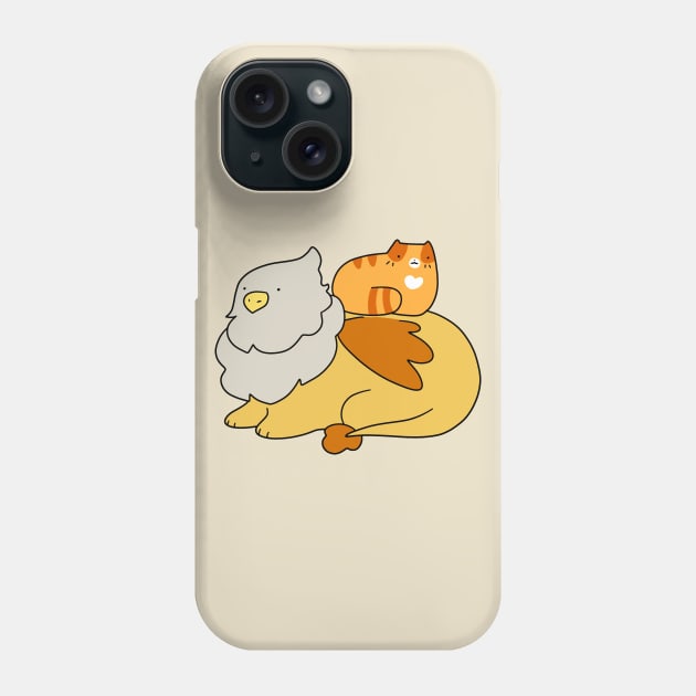 Griffin and Orange Tabby Cat Phone Case by saradaboru