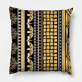 Elegant Black And Gold Moroccan Pattern Pillow