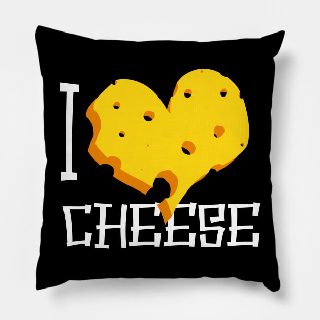 I Love Cheese Pillow by Kev Brett Designs