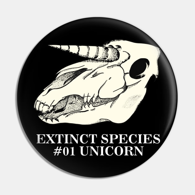 Exctinct Species #01 Unicorn (White Type) Pin by The Graphicallist