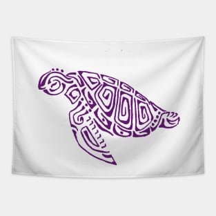 Violet turtle tattoo parma background Tapestry