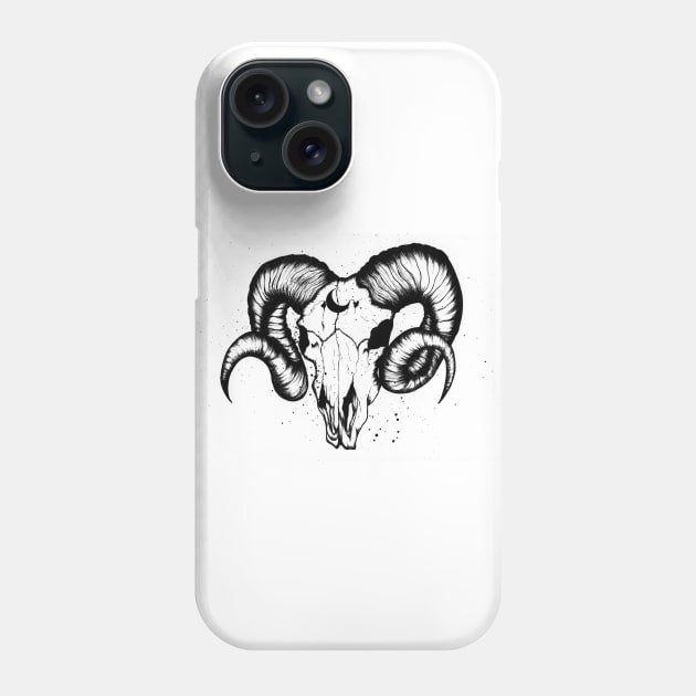 Goat Skull Phone Case by snowsart