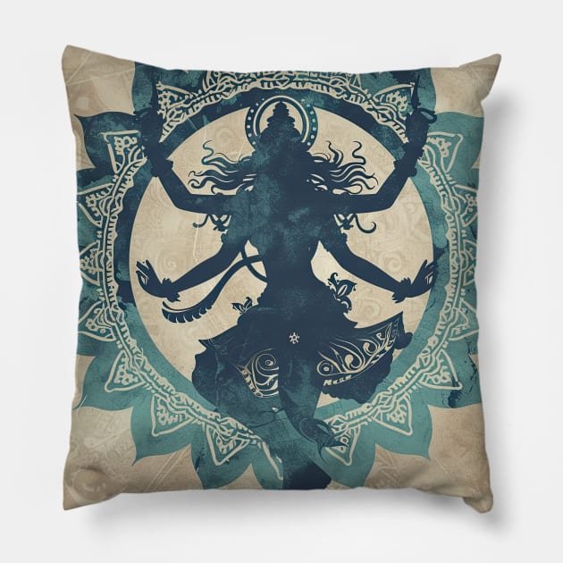 Ancient Kali death goddess symbolism Pillow by obstinator