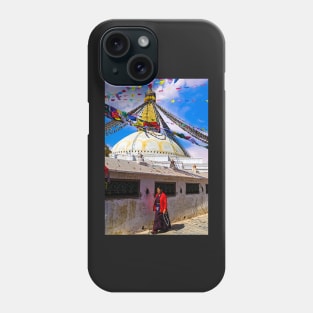 Bodnath Stupa near Kathmandu Phone Case