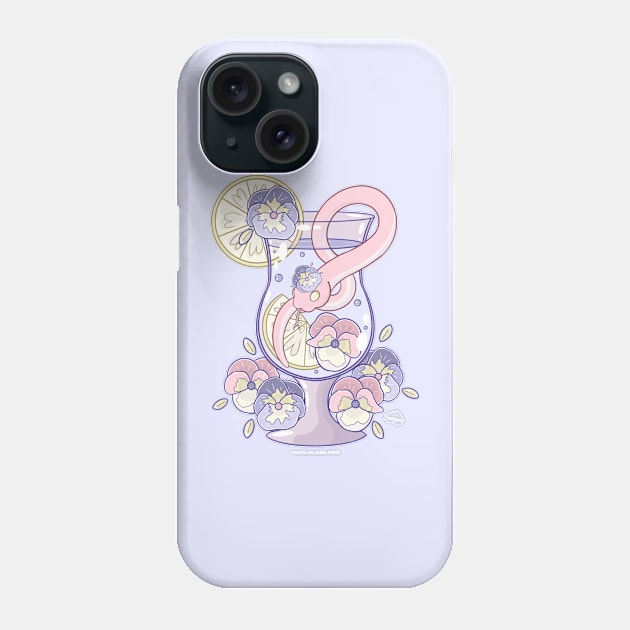 Kawaii Snake Wildflower Drink Phone Case by BunnyBees Studios