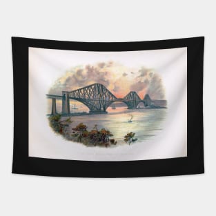 Forth Bridge from South East Circa 1900 Tapestry