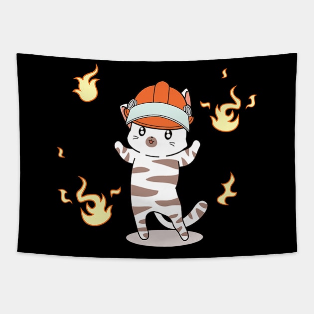 Cute funny cat Tapestry by white.ink