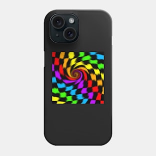 Trippy Rainbow Checkerboard Pattern Phone Case