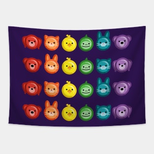 Animal Rainbow Button Pattern Tapestry