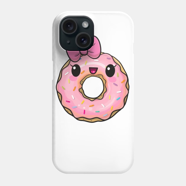 Cute pink donut with a bow Phone Case by Reginast777