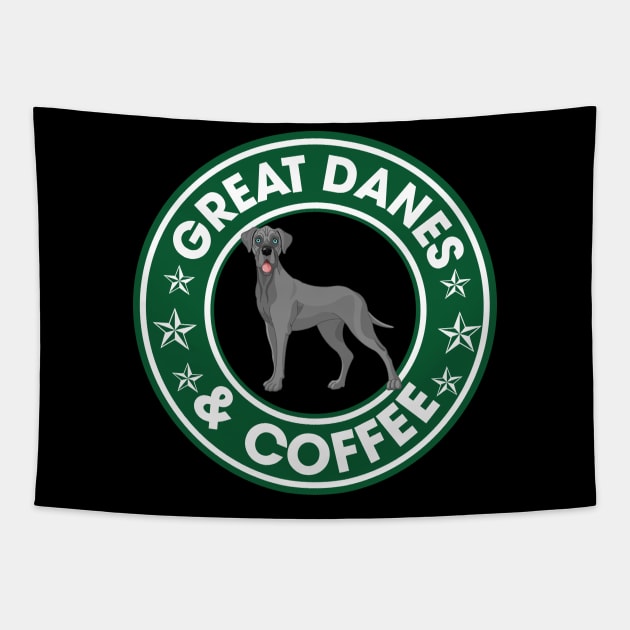 Great Danes And Coffee Tapestry by ChristianCrecenzio