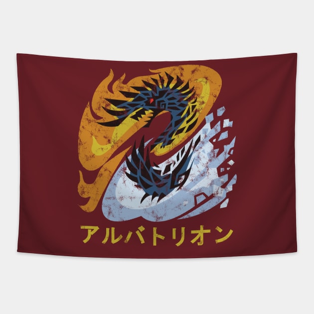 Monster Hunter World Iceborne Alatreon Kanji Icon Tapestry by StebopDesigns