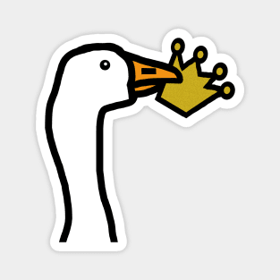 Portrait of a Funny Goose Stealing a Crown Magnet