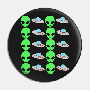 I Want To Believe Cute Outer Space Alien Flying Saucer Pin