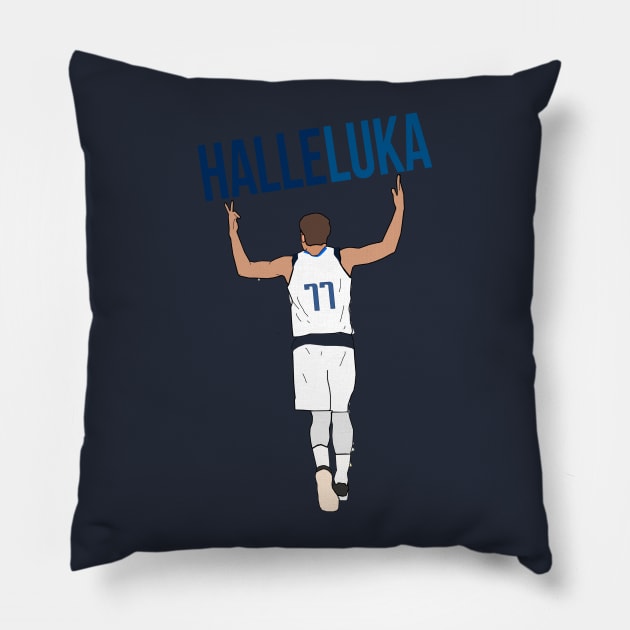 Luka Doncic 'HalleLuka' - Dallas Mavericks Pillow by xavierjfong